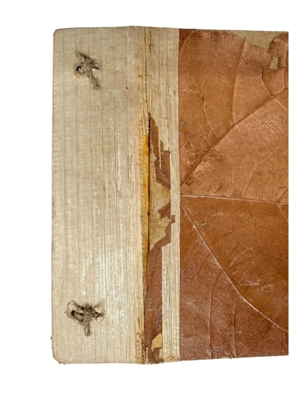 Handmade Natural Leaf Journal, Vintage Eco-Friendly Leather Look Scrapbook, Real